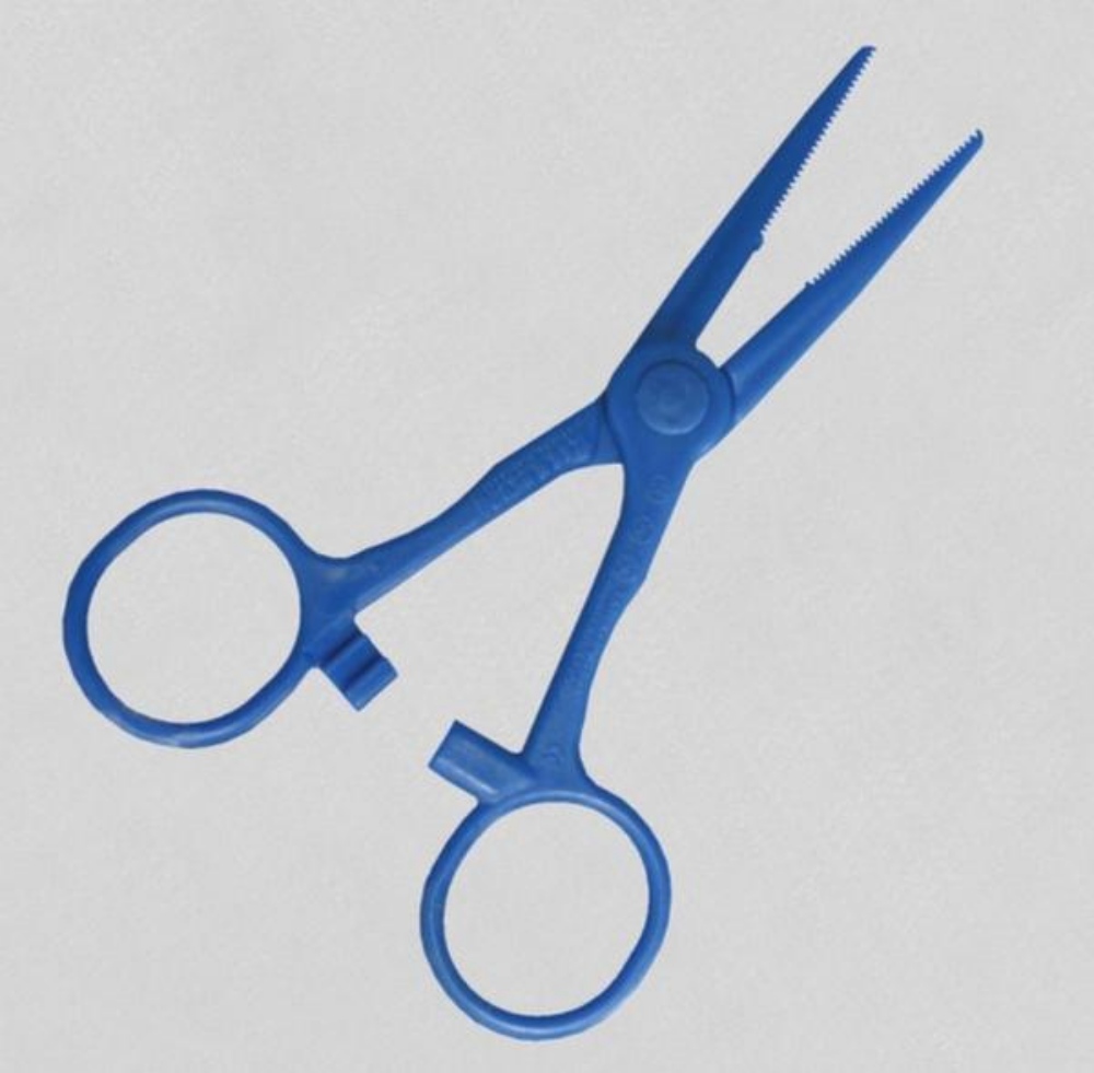 Kocher Klemme Kunststoff, blau, steril, Länge: 130 mm