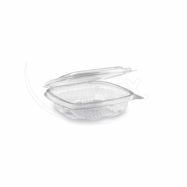 Rechteckbecher (rPET) mit Deckel klar 125ml - 50 Stück