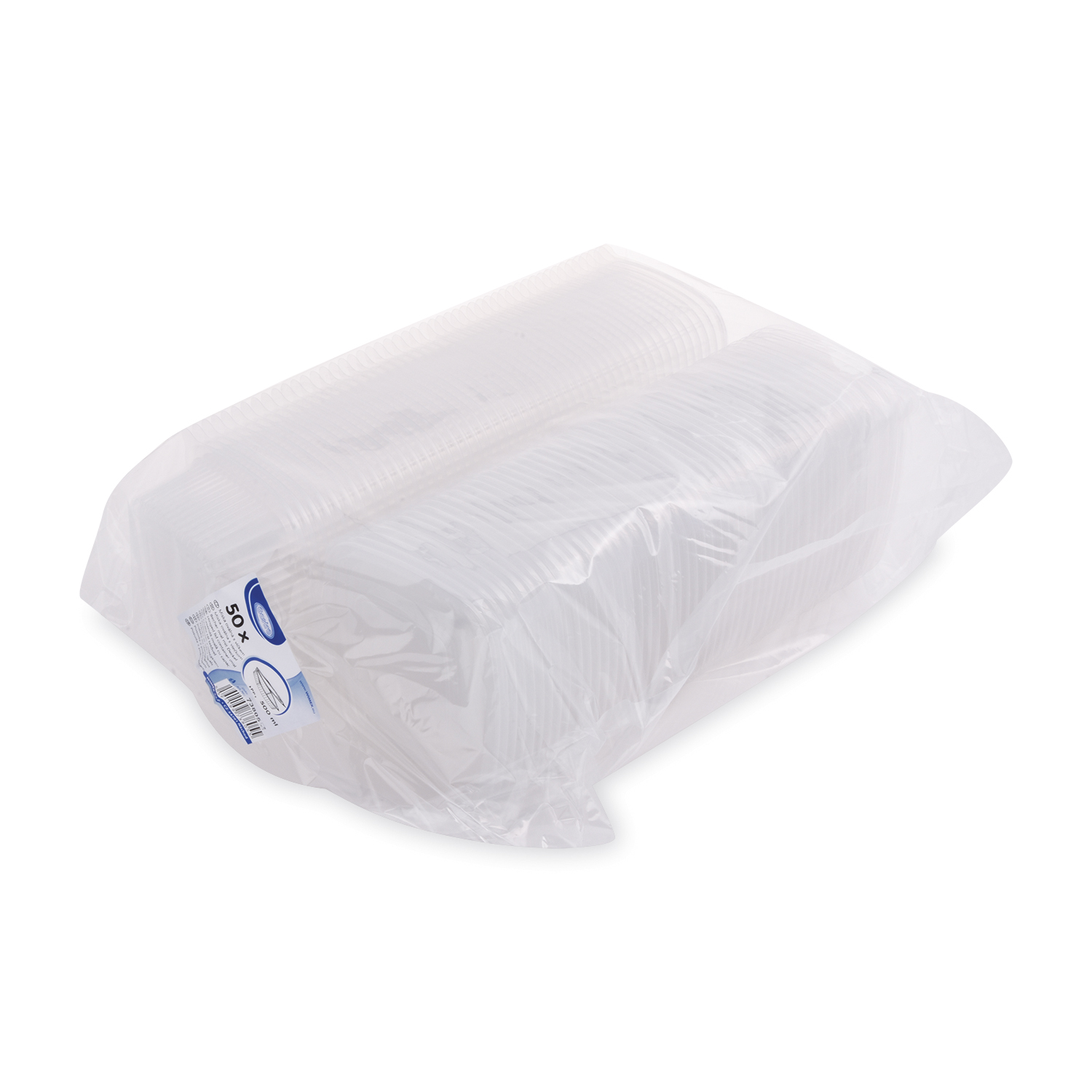 Feinkostbecher (PP) mit Deckel oval klar 500ml - 50 Stück