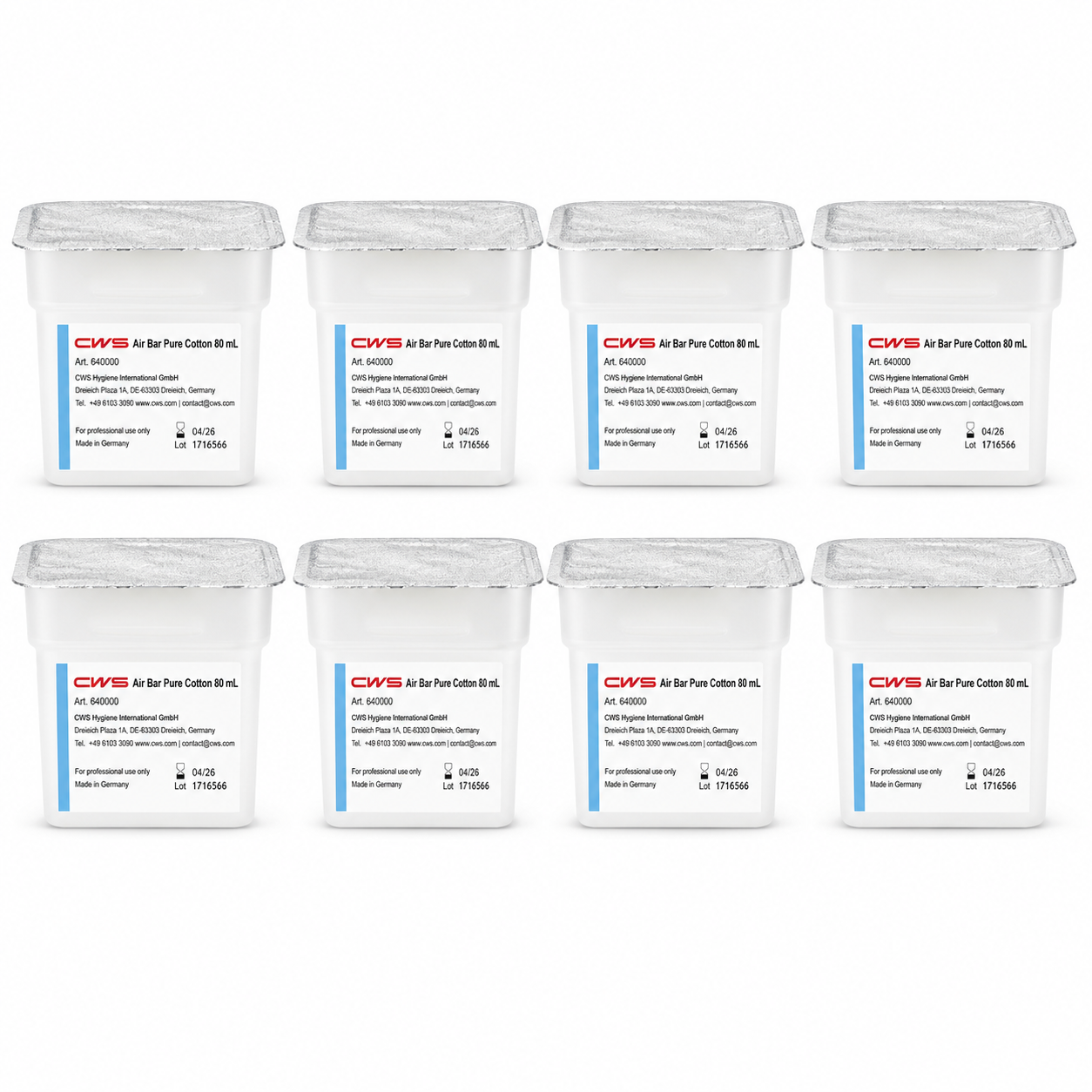 CWS Air Bar Duftkartuschen 80 ml | 8er-Pack | Ocean Fresh