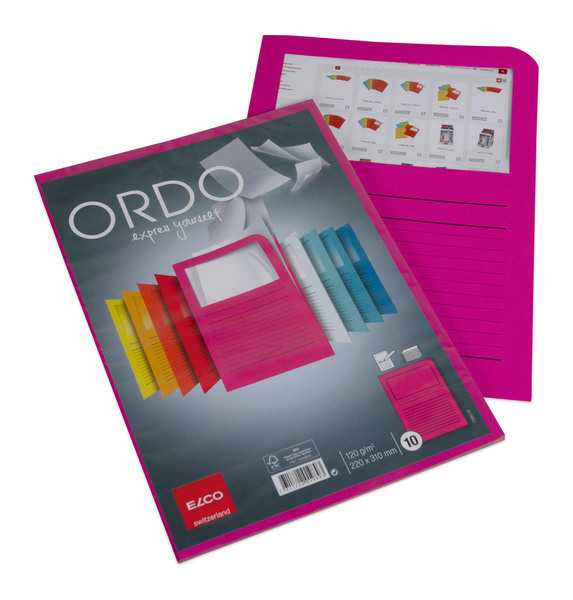 Organisationsmappen Ordo A4 fuchsia, Fenster 10 Stück ELCO 73695.52