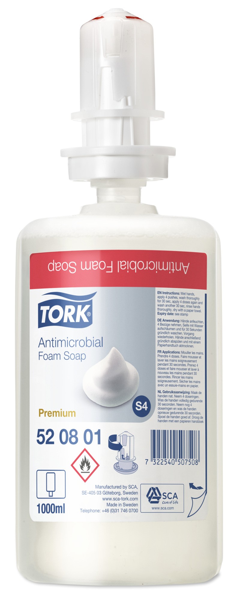 Tork 520801 Schaumseife zur Händedekontamination - S4 Karton à 6 Patronen