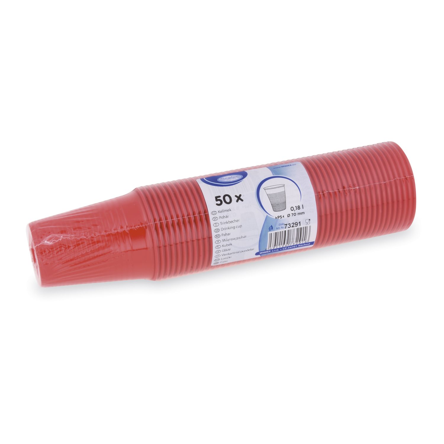Trinkbecher rot 0,18 l -PS- ( 70 mm) (50 Stück)