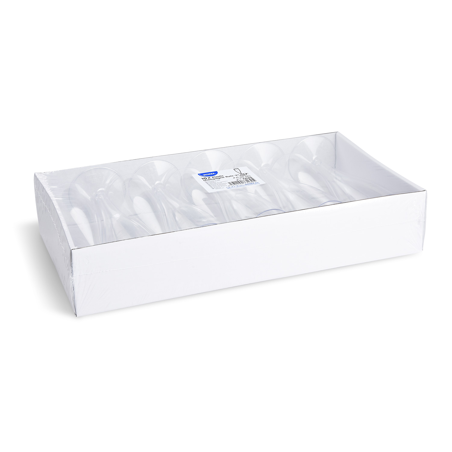 Sektglas aus PS klar, für Buffet, Service und Take-away, Packung mit 10 Stück