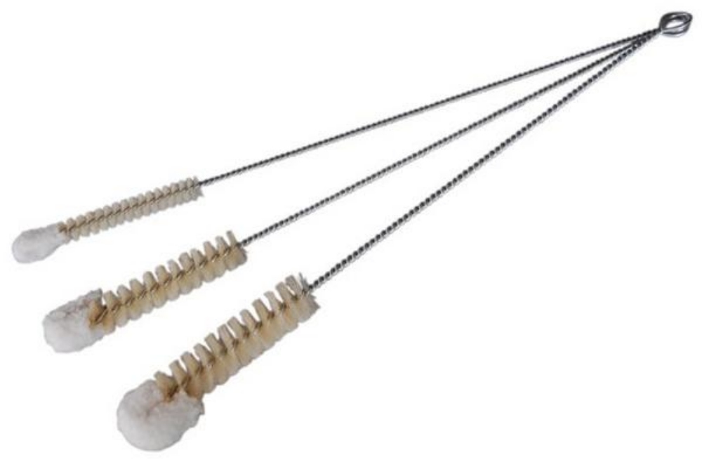 Hahnen-Ablaufreiniger mit Wollkopf, reine Schweineborsten und Baumwolle, Ø 1,5 cm × 34 cm