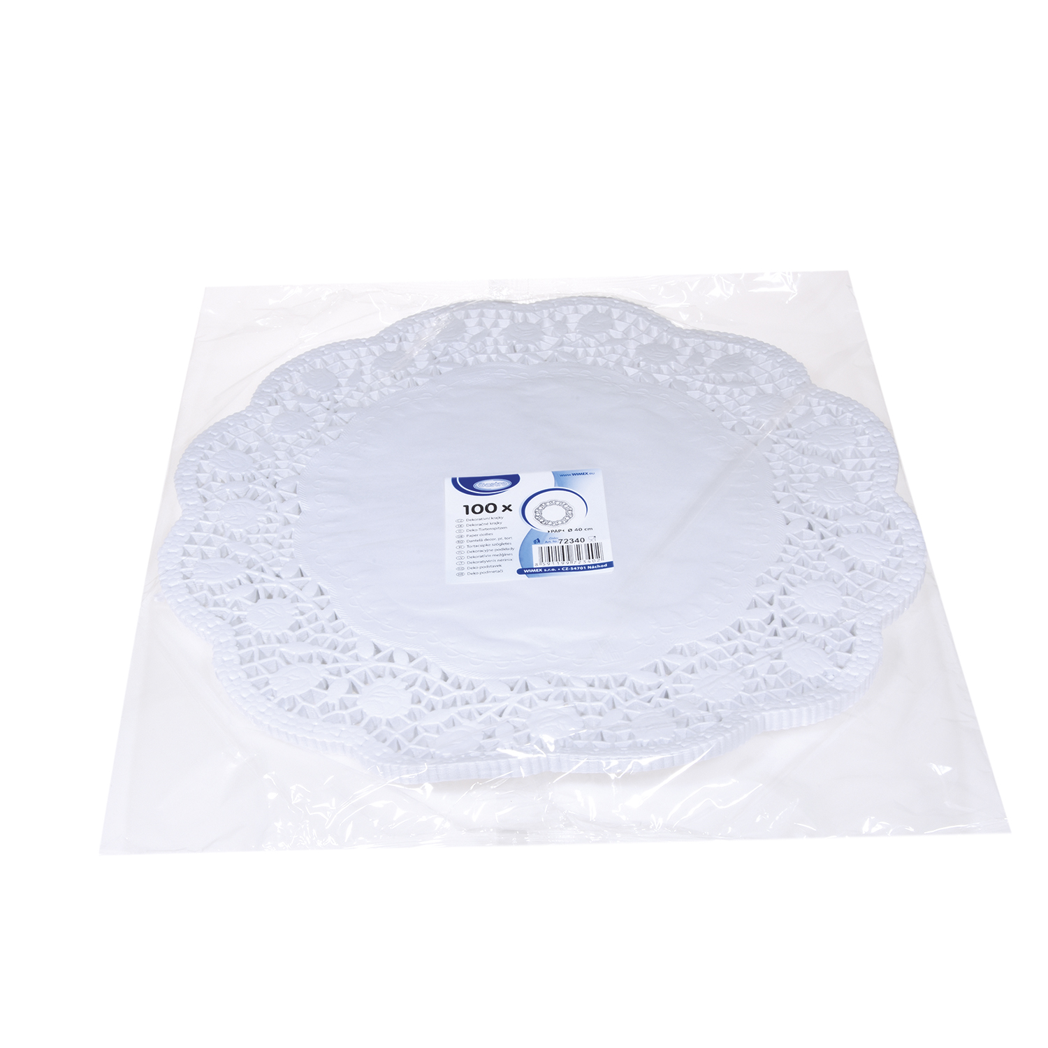 Deko-Tortenspitze (PAP) rund weiß 40cm - 100 Stück
