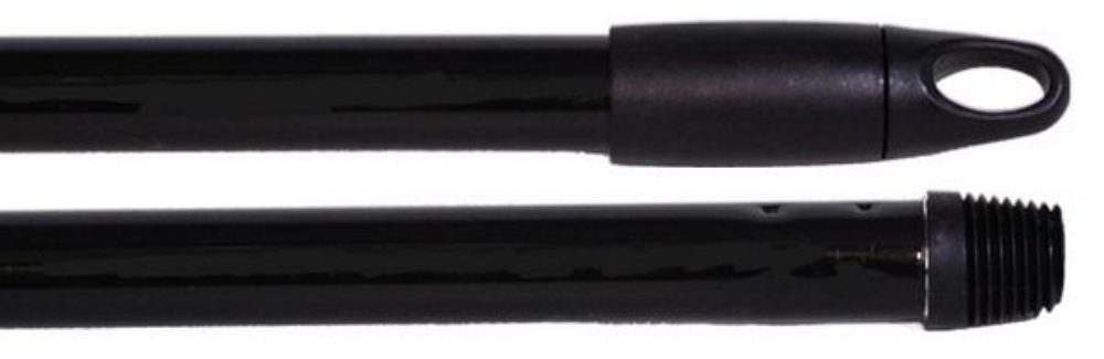 Stiel für Bodenwischer schwarz, Metall, mit Gewinde «DIN», 135 cm