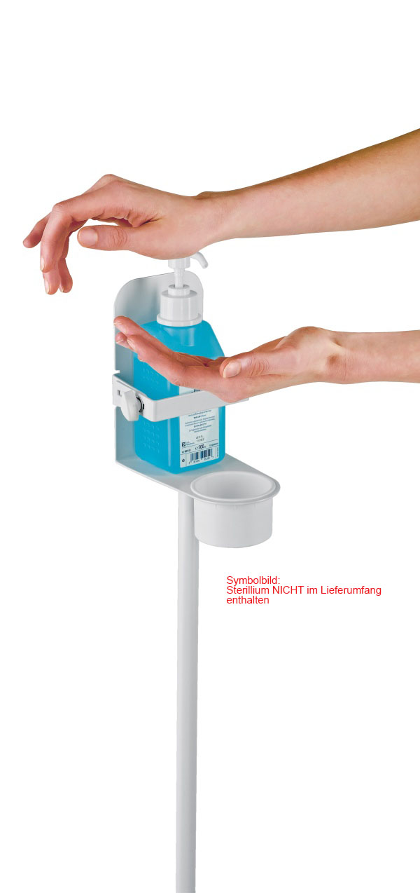 Desinfektionsmittelständer mit Klemmbügel XL weiss