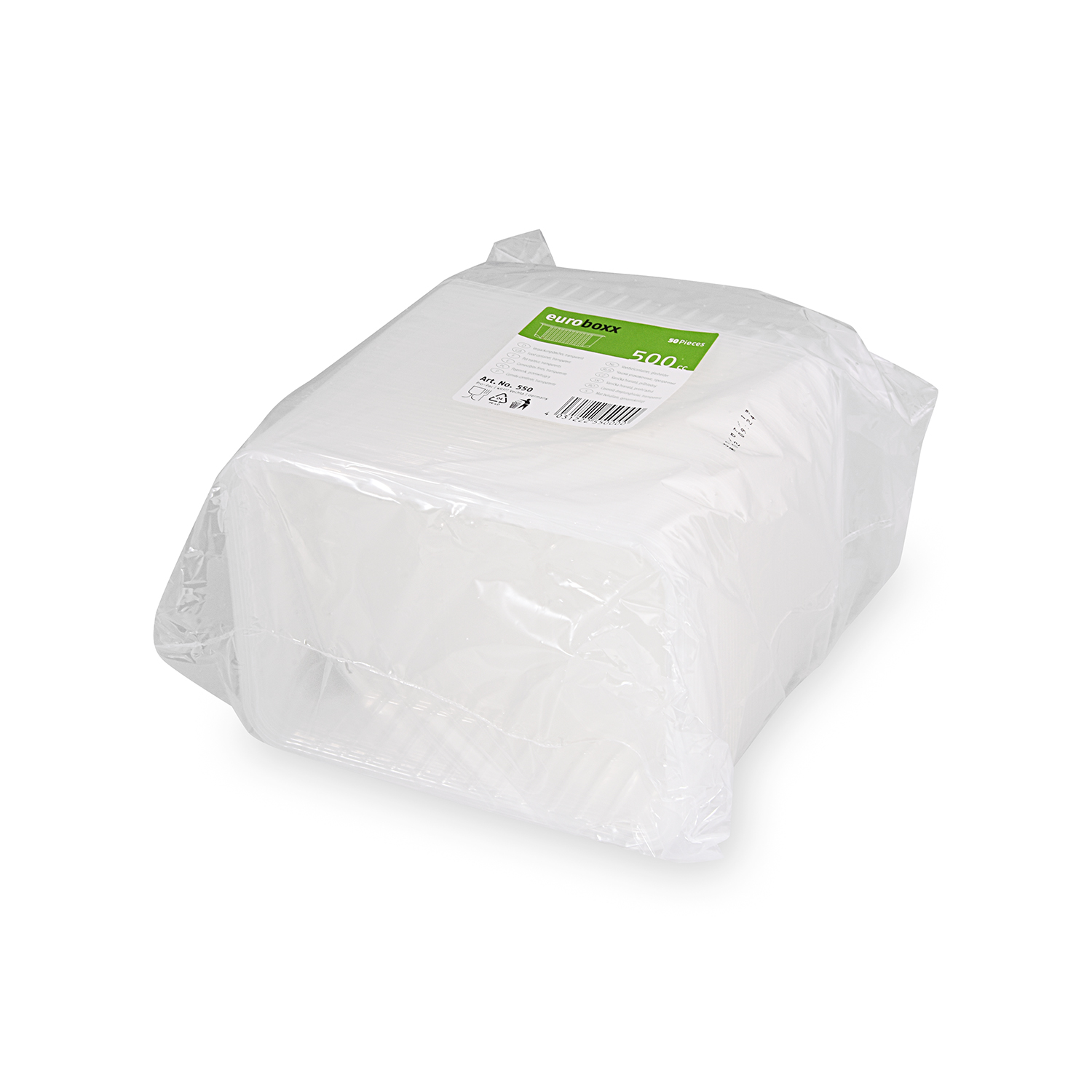 Rechteckschale (PP) klar 186 x 133 mm 500ml - 50 Stück