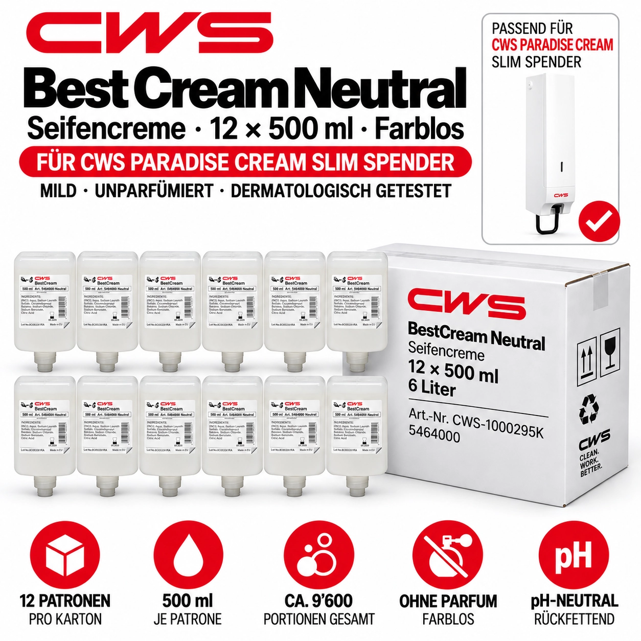 CWS Seifencreme Best Cream Neutral farblos - 5464000