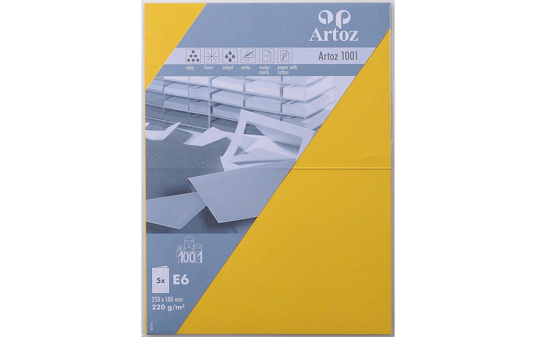 Karten 1001 E6 220g, sonnengelb 5 Blatt ARTOZ 107372262