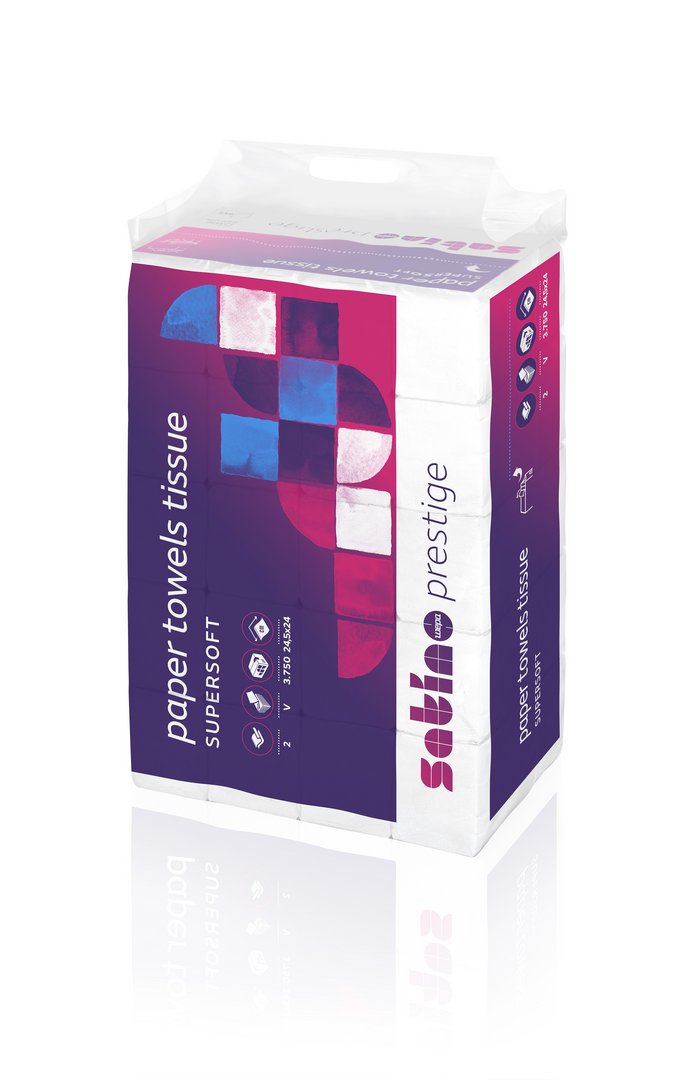 Satino Prestige Handtuchpapier Format Tissue V-Falz BagPack