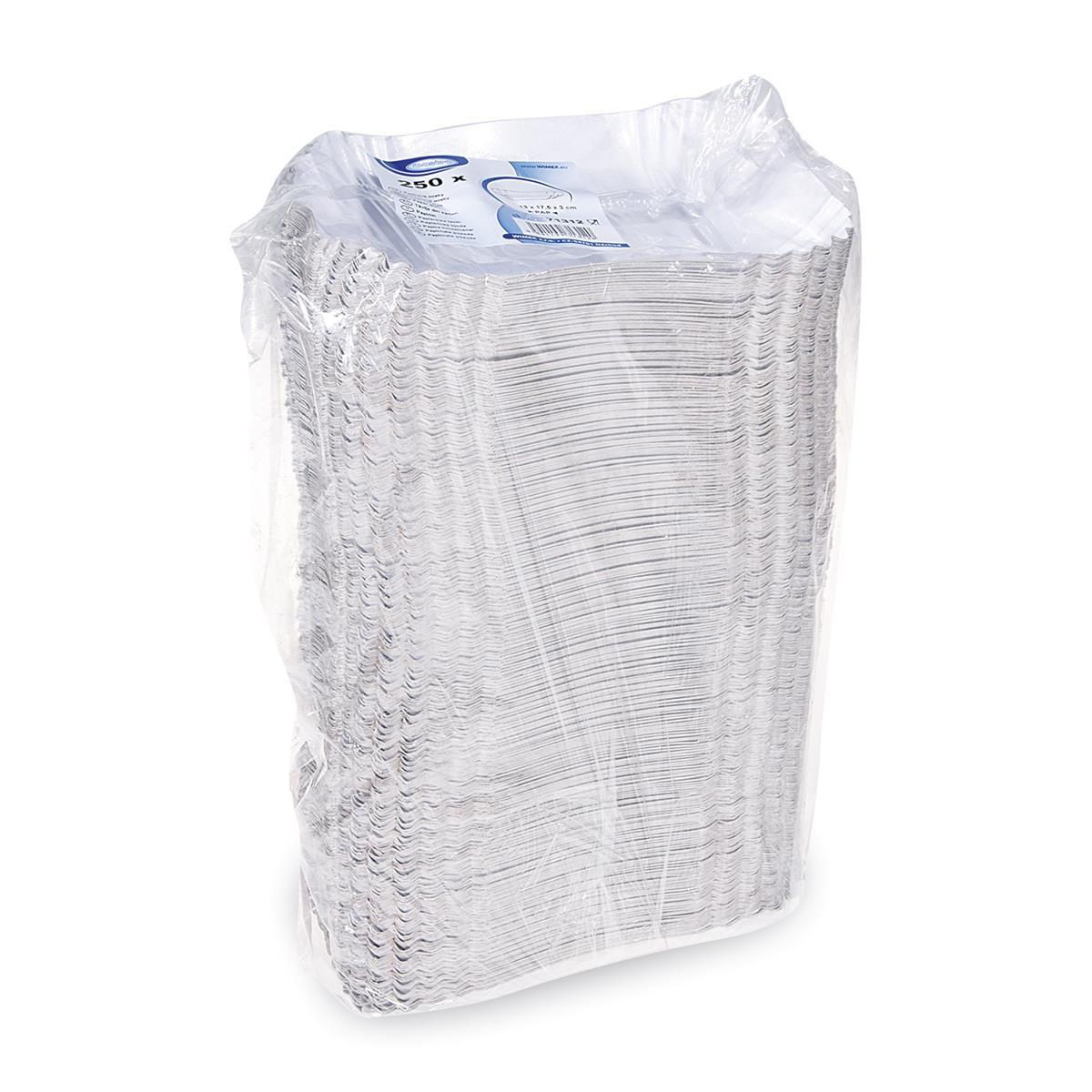 Pappschale eckig weiß 17,5 x 13 x 3 cm - 250 Stück