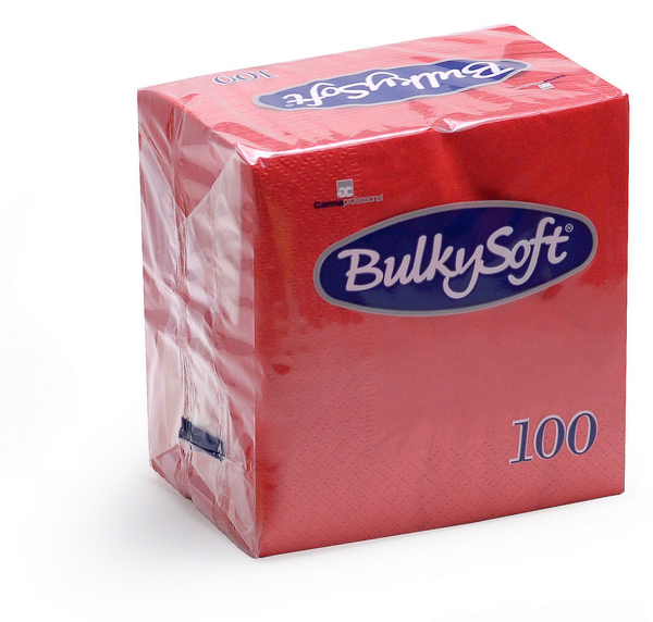 Servietten Bulkysoft 2-lagig, 1/4 Falz rot 24x24cm -2000 Stück