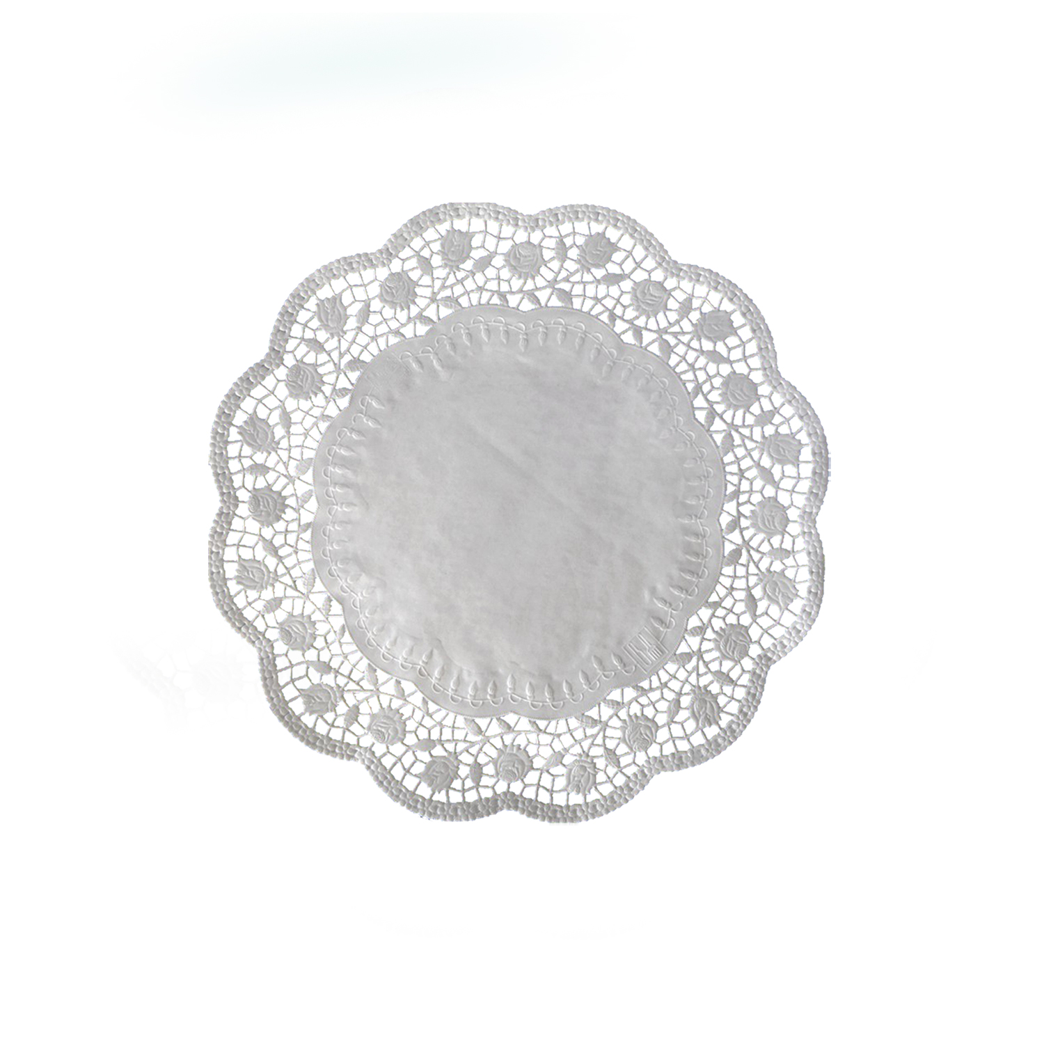 Deko-Tortenspitze (PAP) rund weiß 22cm - 100 Stück