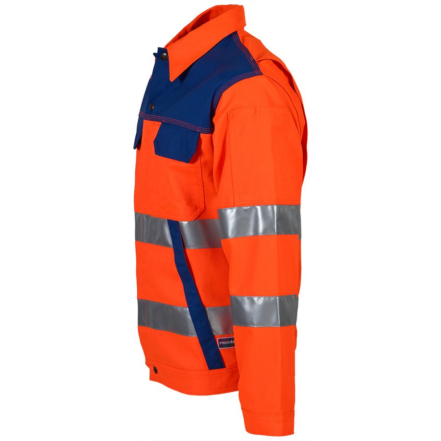 Warnschutz-Bundjacke PROGRESSO REFLEX, leuchtorange/blau - Grösse 42/44