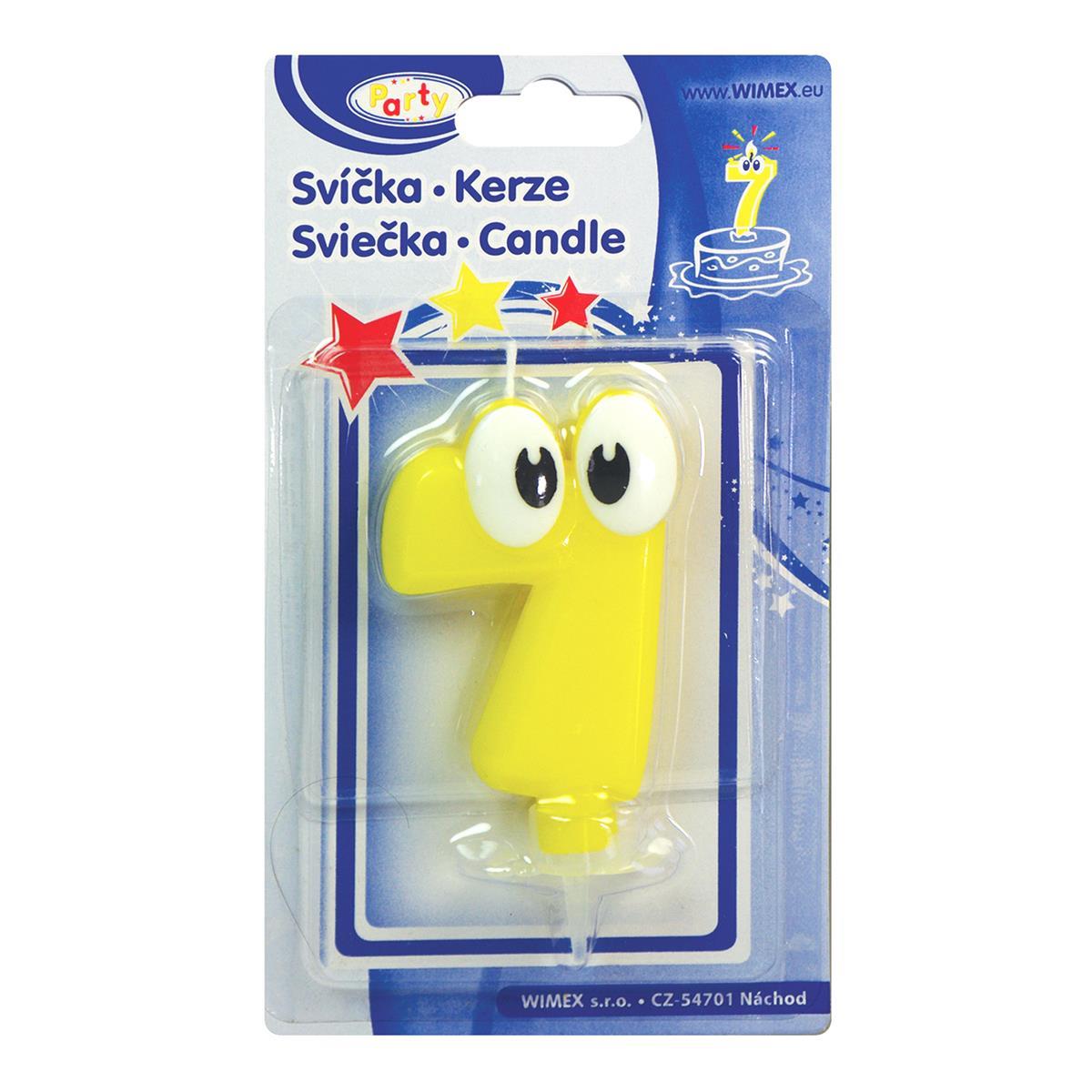 Zahlenkerze mit Halter -7- 80mm - 1 Stück