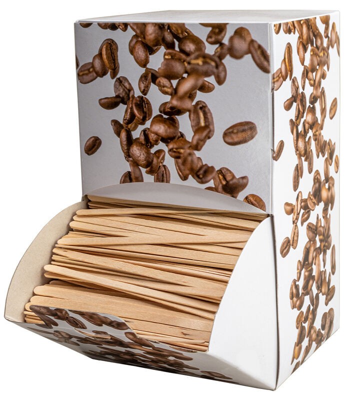 2000 Rührstäbchen Display 110mm Holz BioPak WEBSTAR 191721