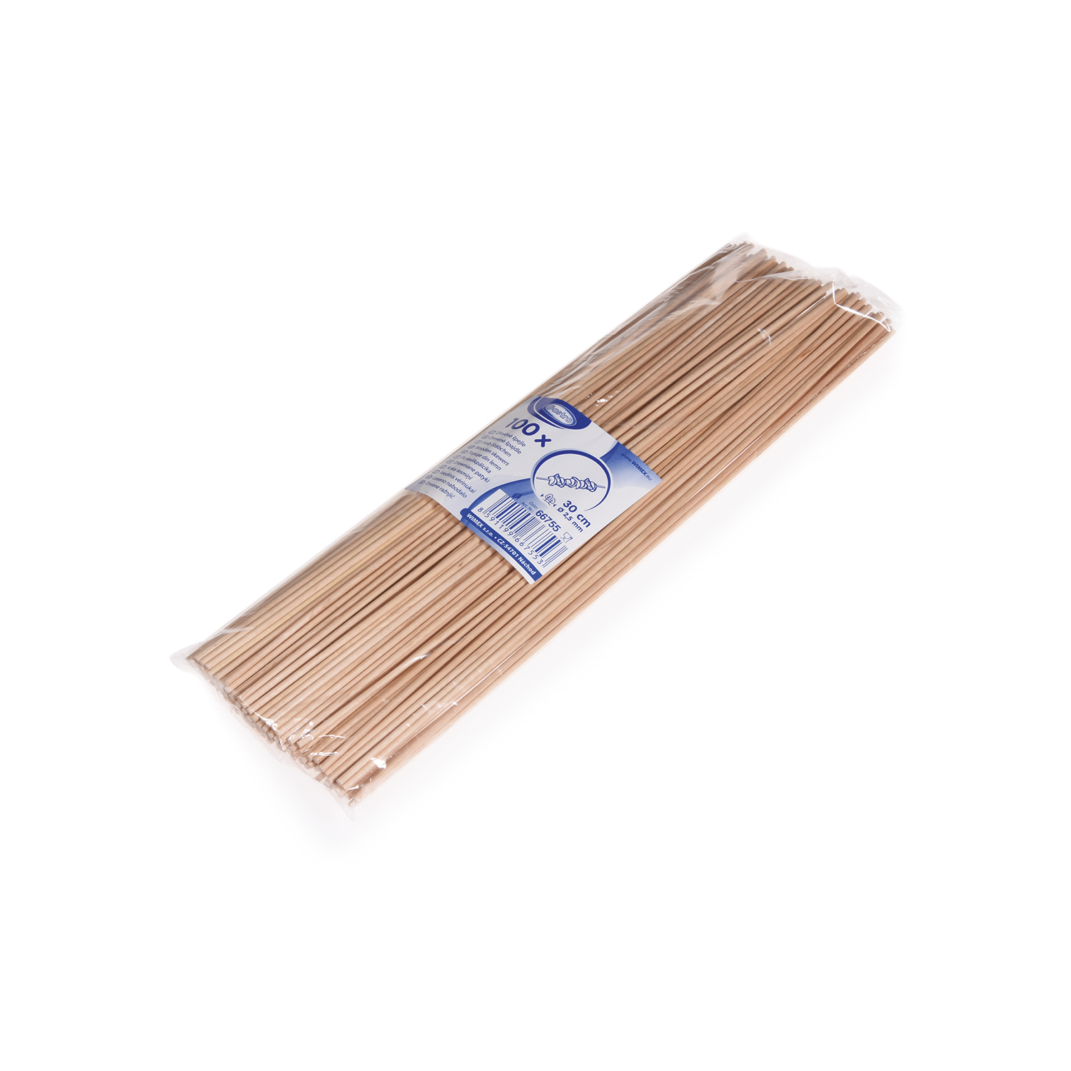 Schaschlikspiess aus Holz FSC 100%, ungespitzt, für Grill, Buffet und Take-away, Packung mit 100 Stück