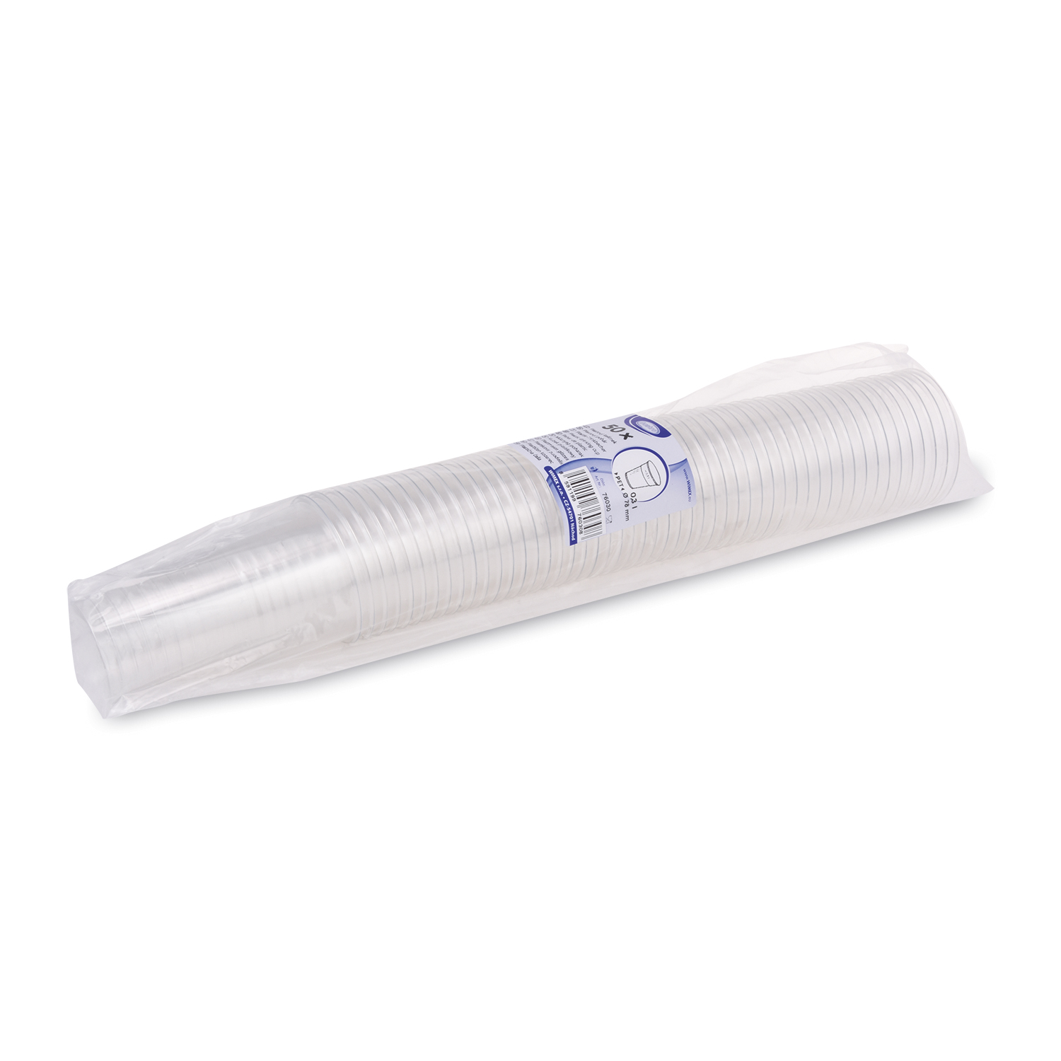 rPET Becher glasklar für Buffet, Service und Take-away, Packung mit 50 Stück