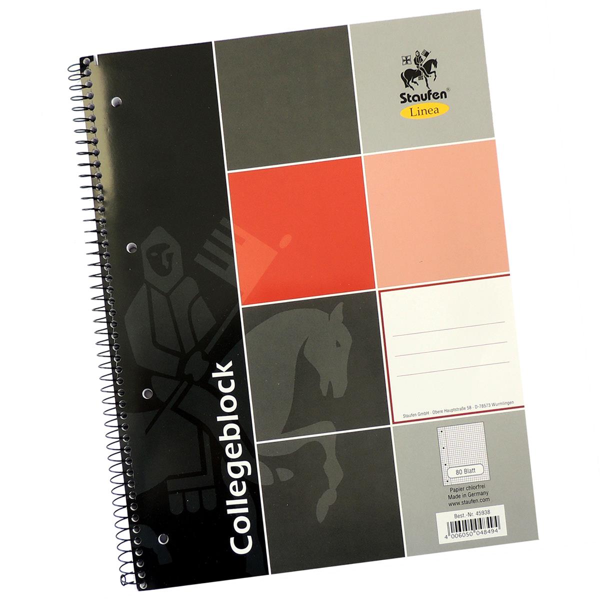 Staufen Collegeblock A4 80 Blatt kariert mit Rand