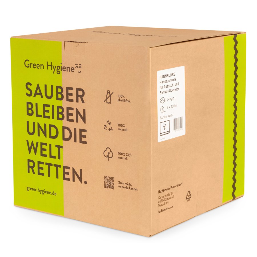 8x Handtuchrolle für Autocut-/Sensorspender, 2-lagig 150m