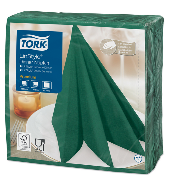 TORK-478847 Premium LinStyle Dinnerservietten Piniengrün -