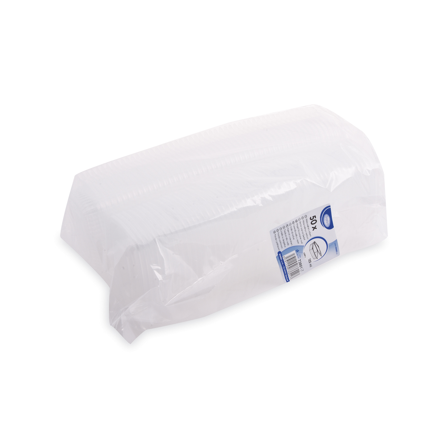 Feinkostbecher PP oval klar 125 ml für Buffet und Take-away, Packung mit 50 Stück