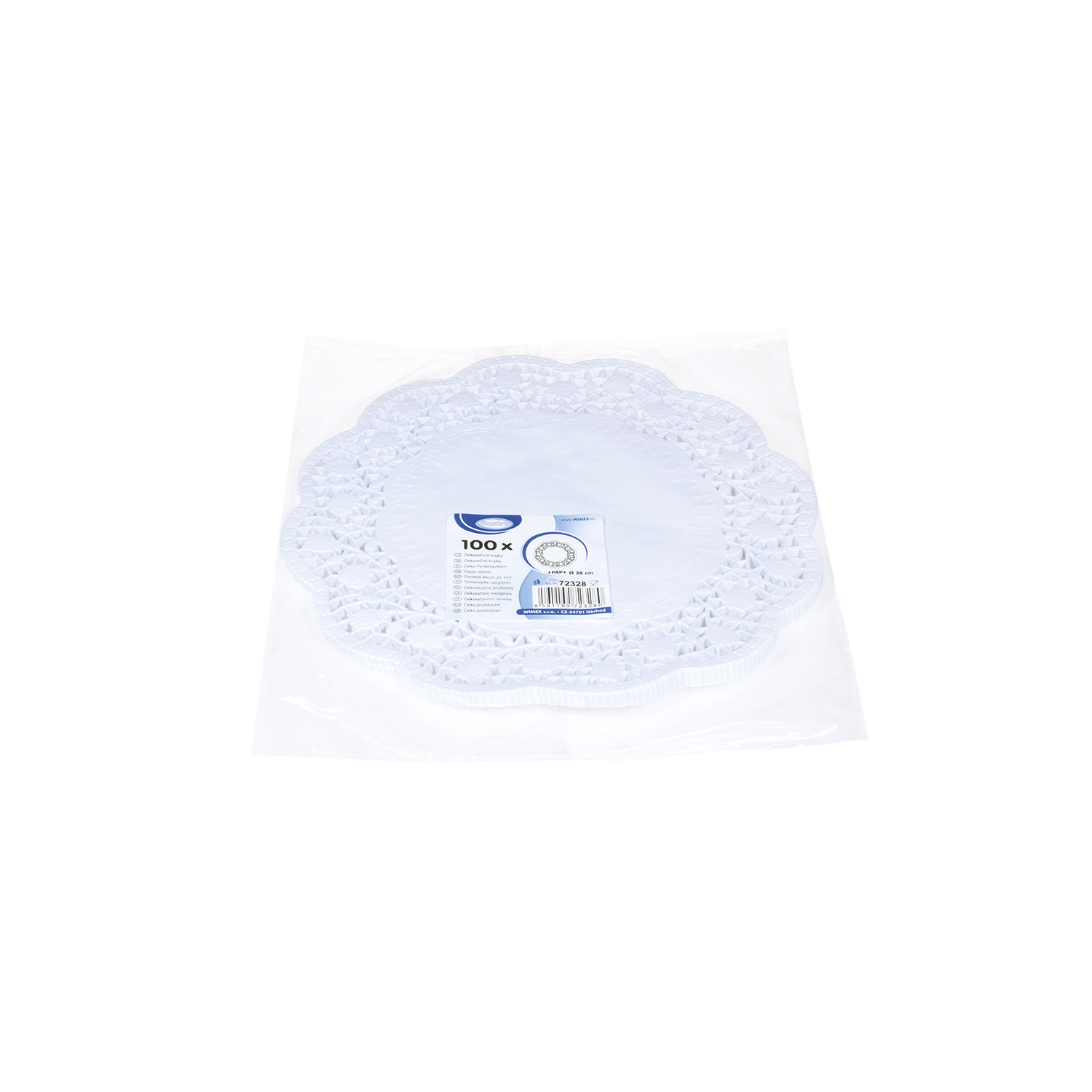 Deko-Tortenspitze (PAP) rund weiß 28cm - 100 Stück