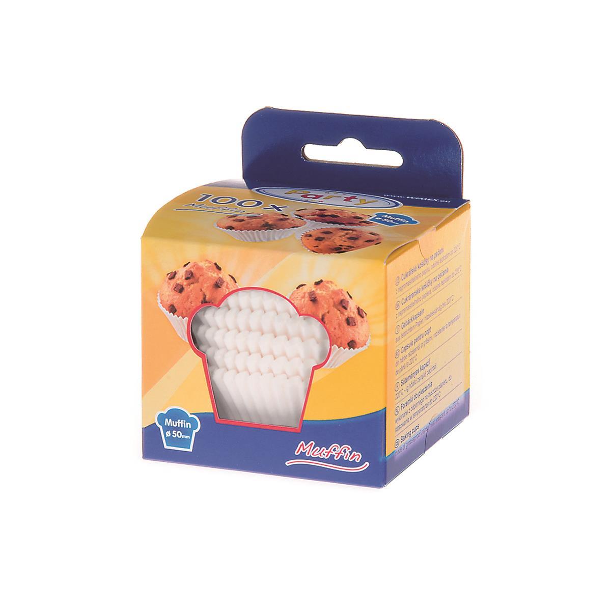 Gebäckkapsel (PAP) weiß 50 x 30 mm - 100 Stück