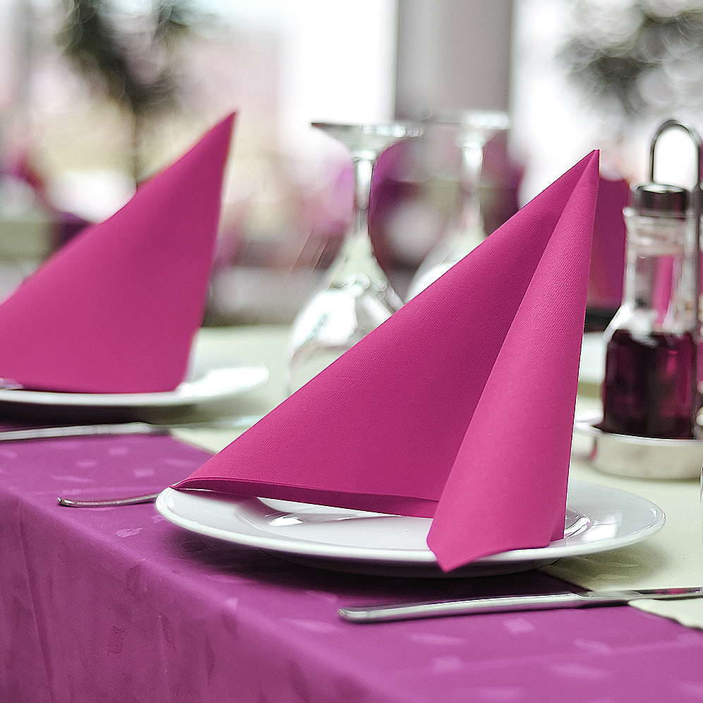 Airlaid Serviette PREMIUM fuchsia 40 x 40 cm - 50 Stück