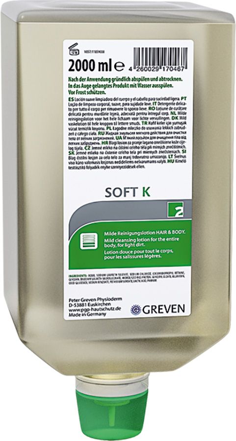 Hautreinigungslotion GREVEN SOFT K, 2000 ml zu Spender VARIOMAT ECO