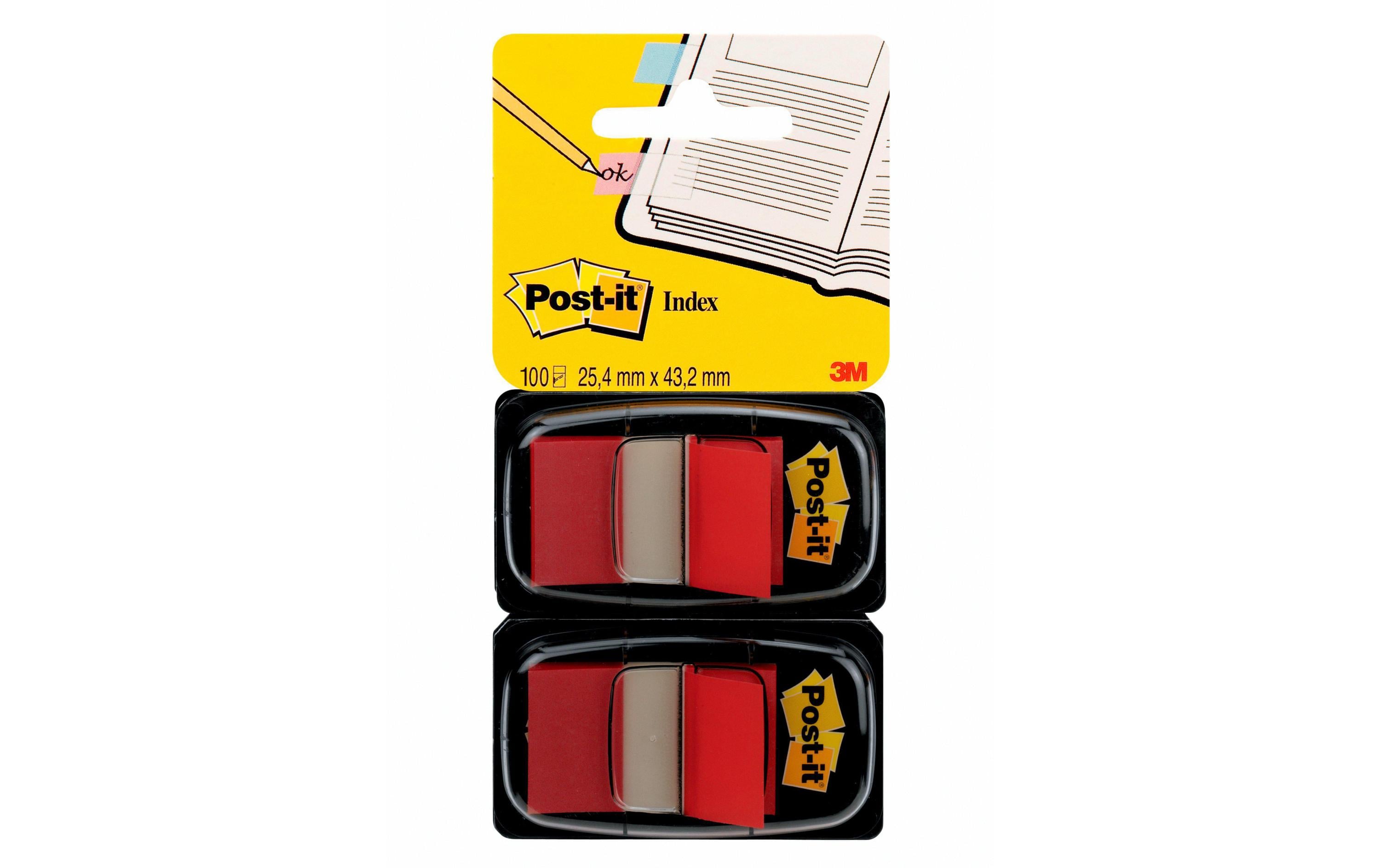 Index 2er Set 25,4x43,2mm rot 2x50 Stück POST-IT 680-R2
