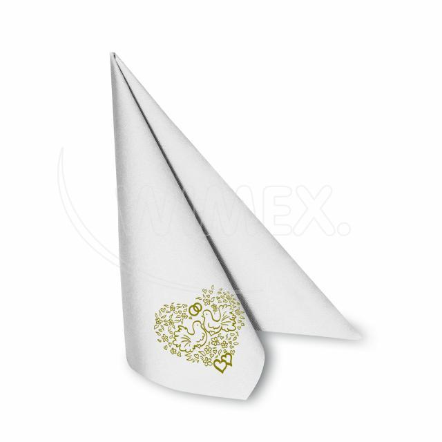 Serviette PREMIUM Hochzeit 40 x 40 cm - 50 Stück