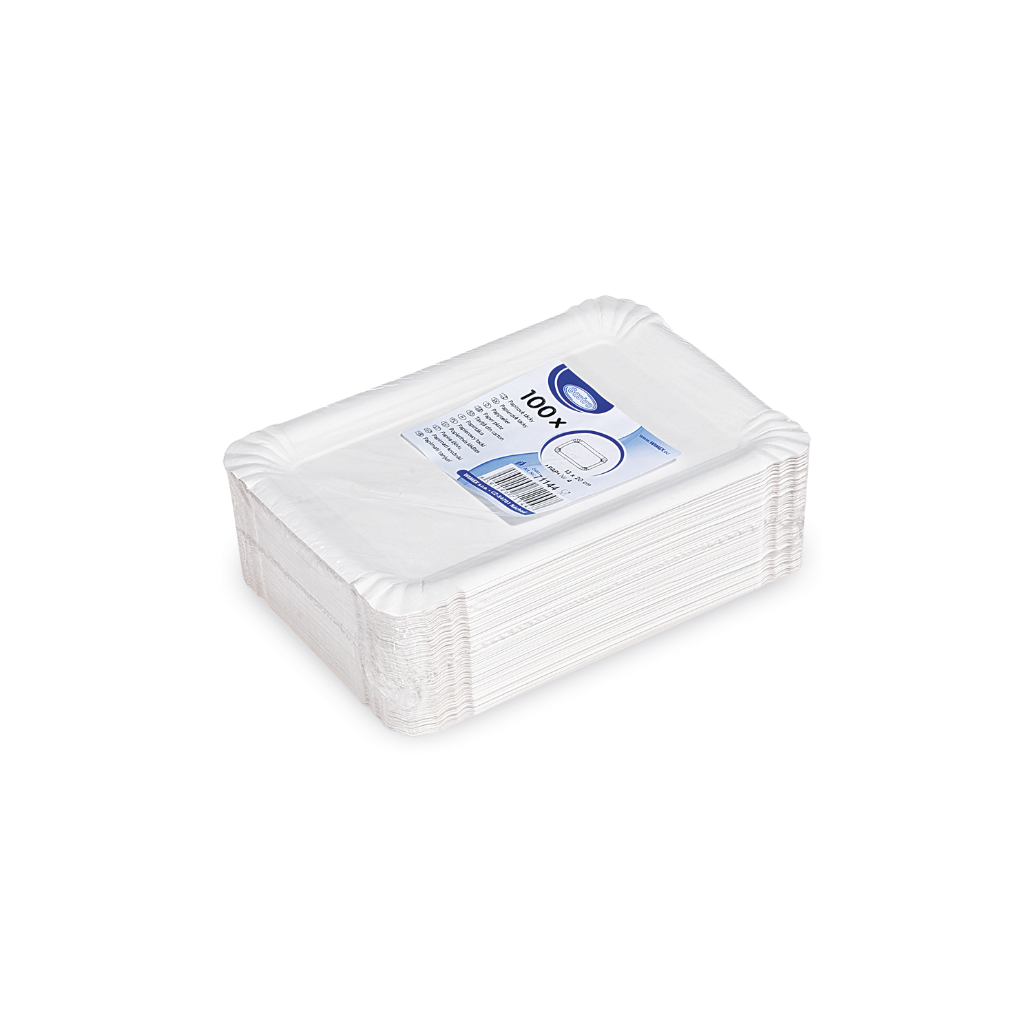 Pappteller weiß 13 x 20 cm RECY - 100 Stück