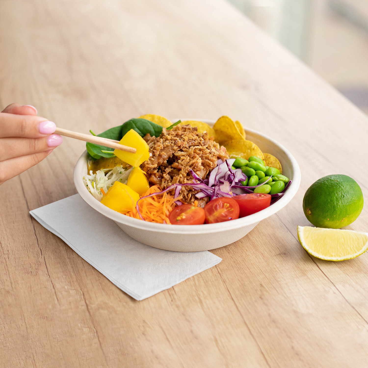 Schale Zuckerrohr-Bagasse 155mm 500ml - 50 Stück