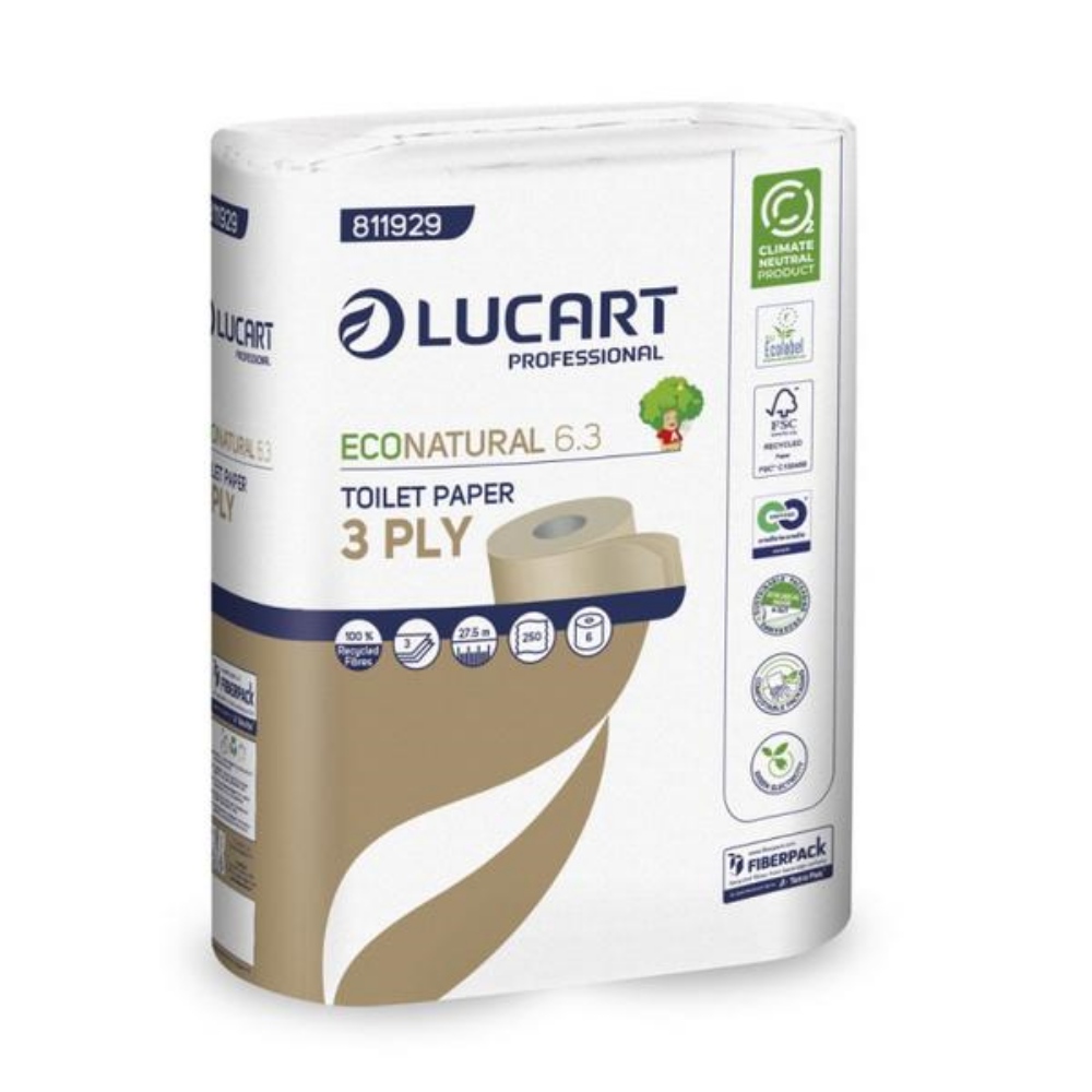 Lucart EcoNatural 6.3 Toilettenpapier Kleinrollen 30 Rollen