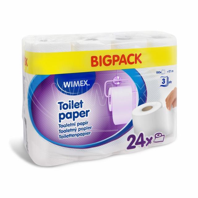 Toilettenpapier 3-lagig 100% Zellstoff Hochweiss - 150 Blatt