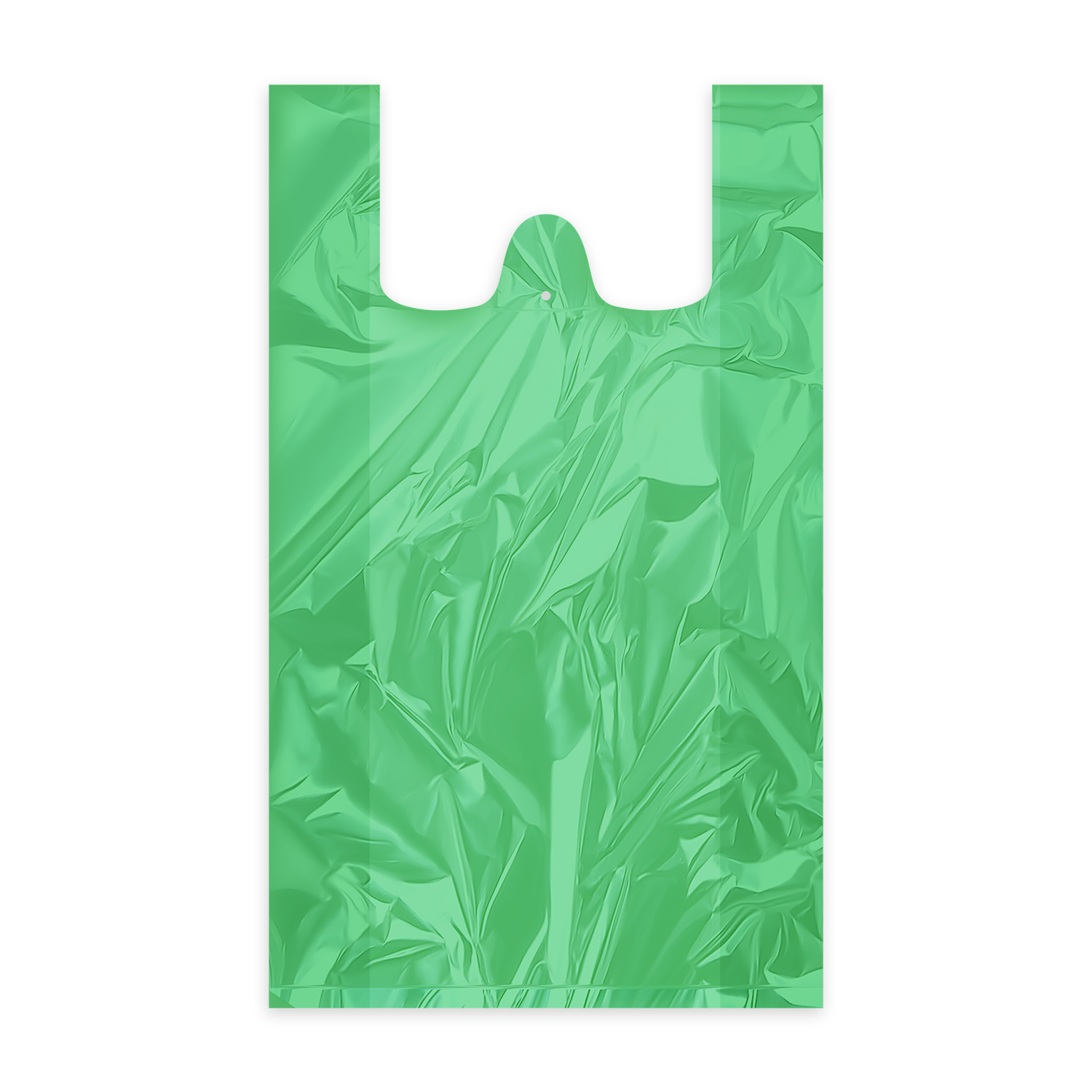Hemdchen-Tragetasche HDPE grün 30+14 x 50 cm, Packung mit 100 Stück