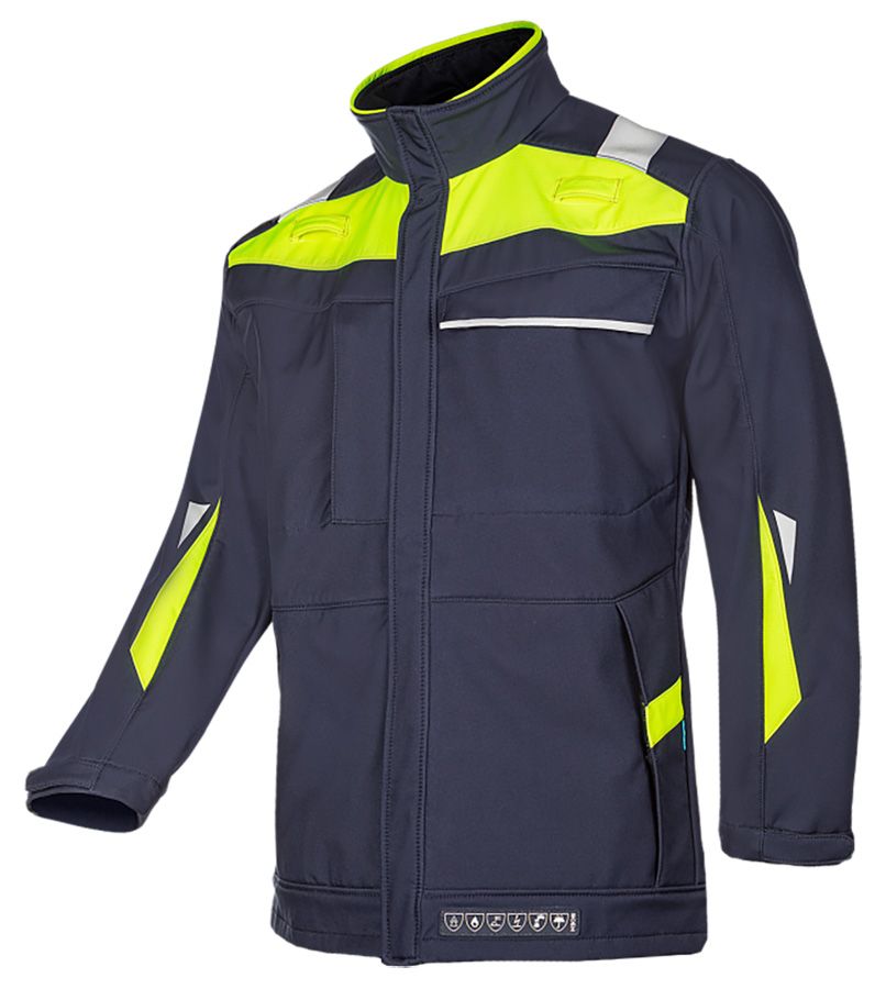 Softshelljacke SIOEN UMIAT, dunkelblau/leuchtgelb