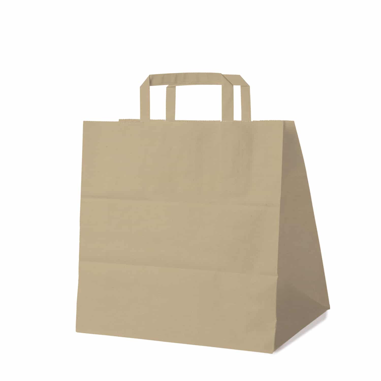 Papiertragetasche braun 32+21 x 33 cm - 50 Stück