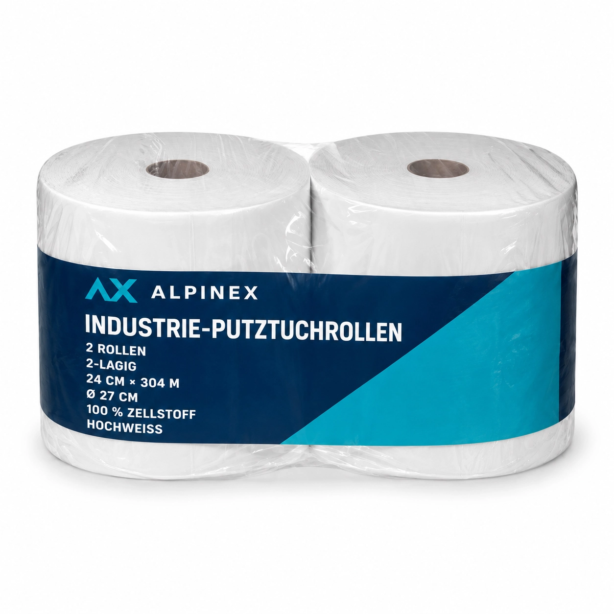 Alpinex Industrie Strong Putztuchrollen – 2 Rollen à 304 m