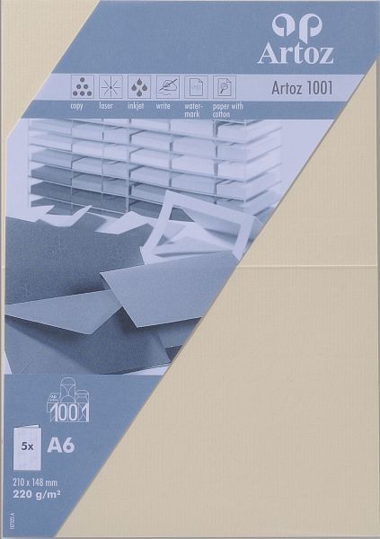 Karten 1001 A6 220g, chamois 5 Blatt ARTOZ 107322262