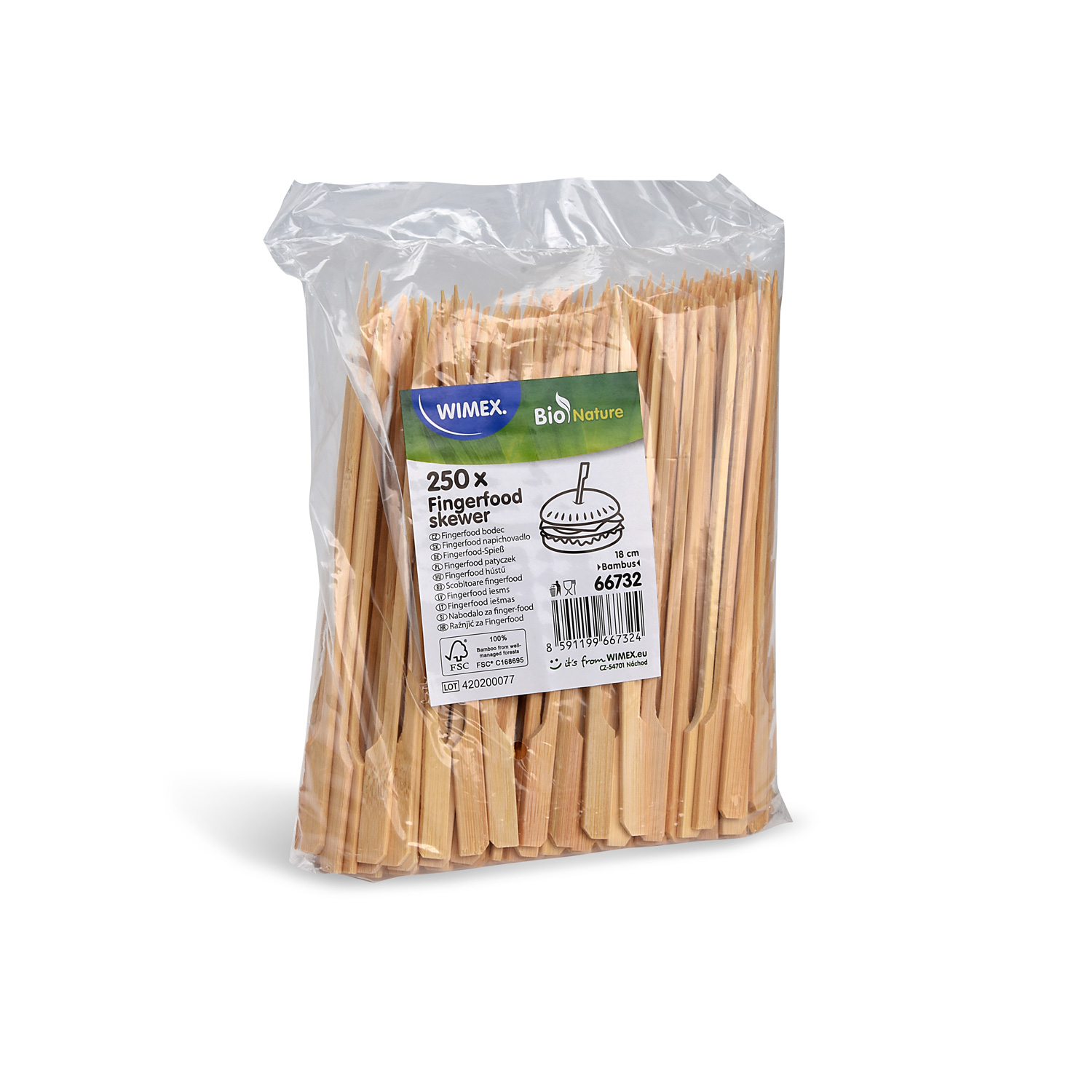 18cm Fingerfood-Spieß aus Bambus (FSC 100%) - 250 Stück