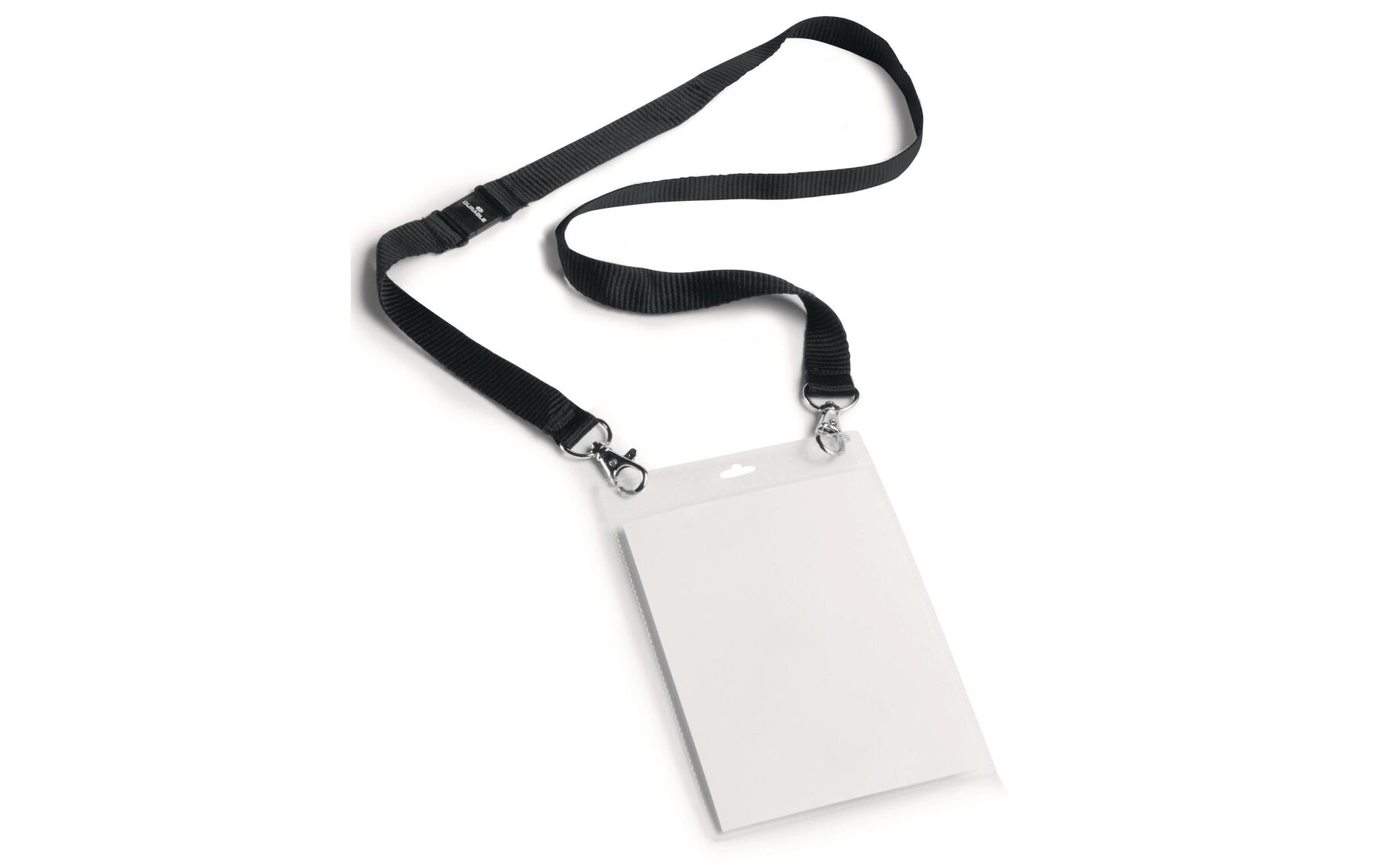 Namensschild mit Band A6 transparent/schwarz 10 Stück DURABLE 852501