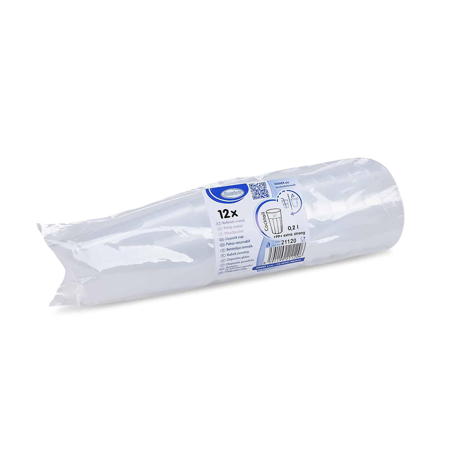 Pfandbecher (PP) extra-stark Cocktail 70mm 0,2L - 12 Stück