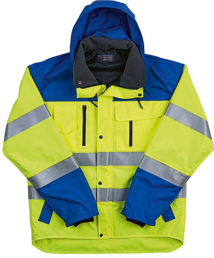 Regen-Warnschutzjacke IMPERMA REFLEX, leuchtgelb/blau