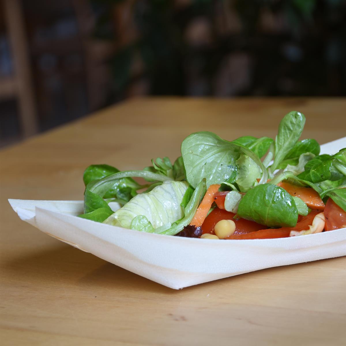 Fingerfood-Schale aus Holz Schiffchen 21,5 x 11 cm - 100 Stück