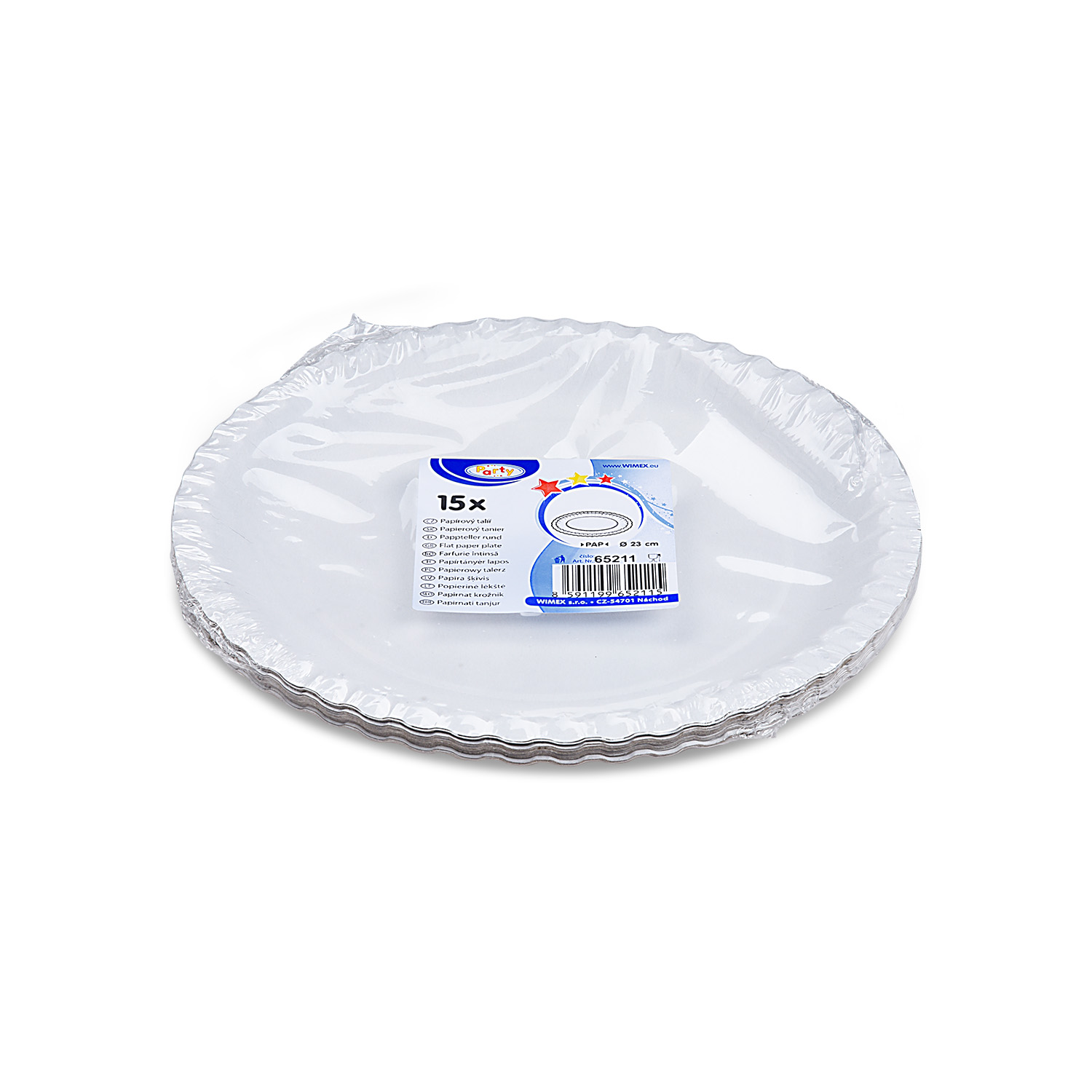 Pappteller weiß 23cm RECY - 15 Stück