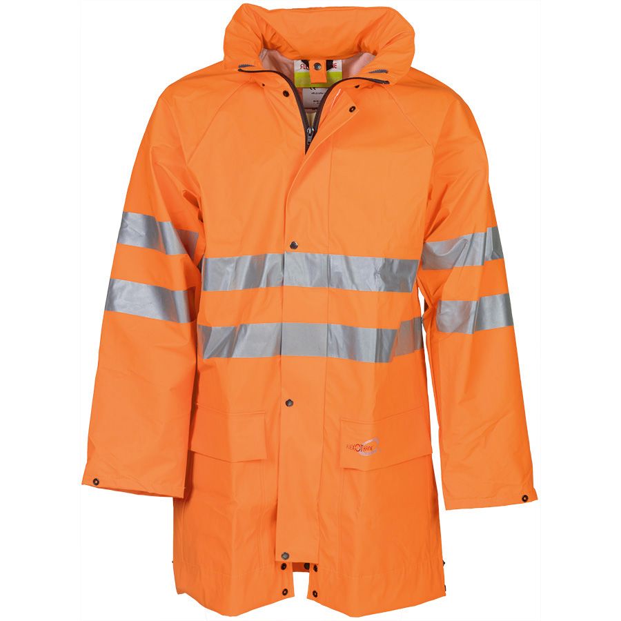 Leichte Regen-Warnschutzjacke SIOEN FLEXOTHANE REFLEX KASSEL, leuchtorange - Grösse S